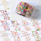 10rolls 50cm Clear Nail Art Transfer Foils Broken Glass Nail Transfer Paper