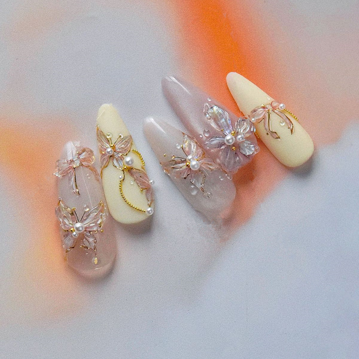 Aurora Light Butterfly Nail Art Sticker 3D Wings Adhesive Decals MS764