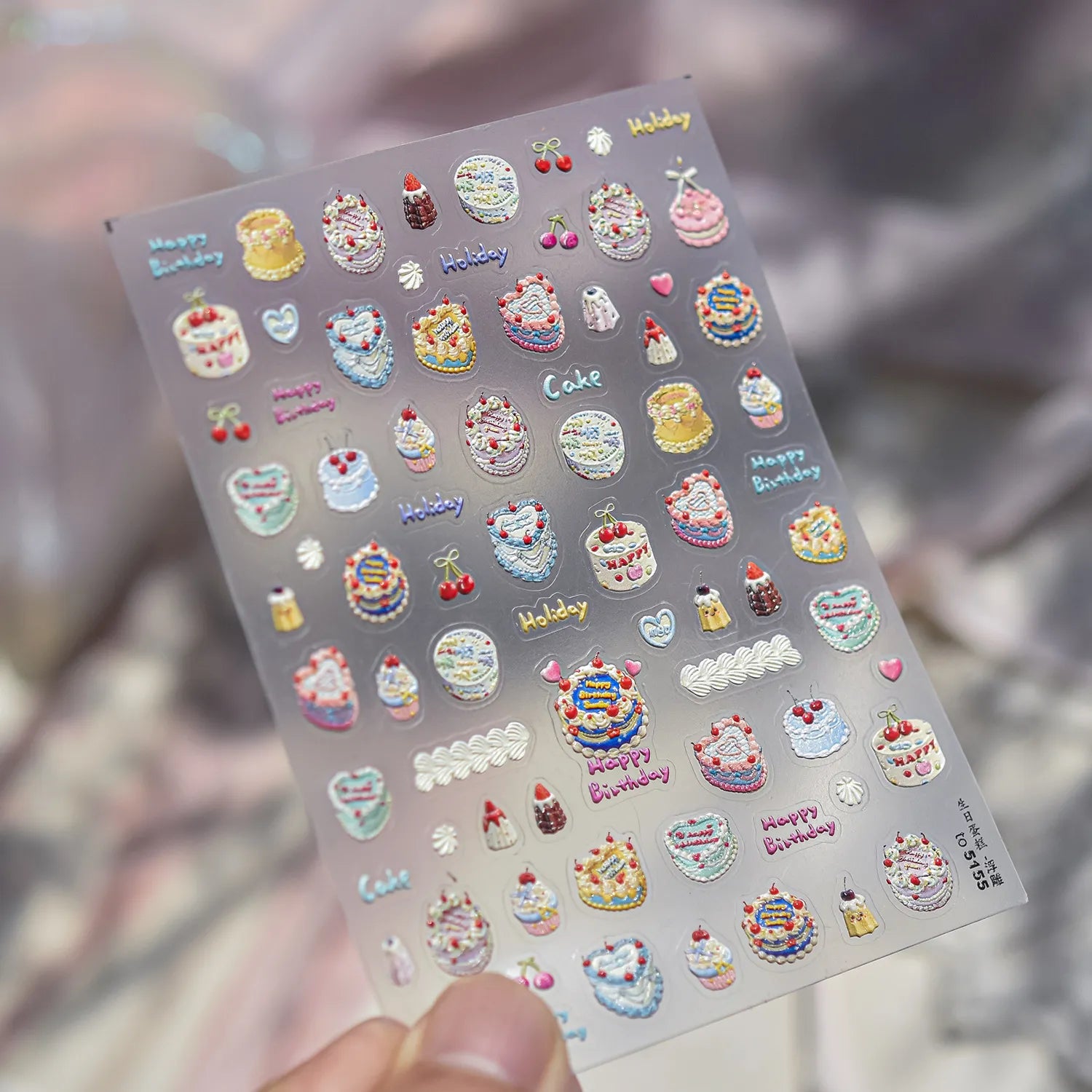 3D Kawaii Nail Stickers – Cute Birthday Cake, Donut & Sweet Treat Designs