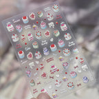 3D Kawaii Nail Stickers – Cute Birthday Cake, Donut & Sweet Treat Designs