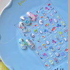 5D Cocktail Nail Stickers – Fruit Wine & Goblet Design Decals MS823