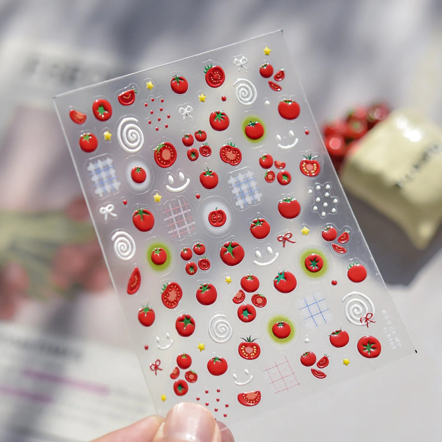 5D Cute Tomato Nail Stickers | Cottagecore