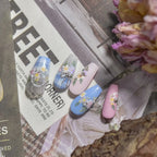 5D Embossed Daisy Nail Stickers with Rhinestones