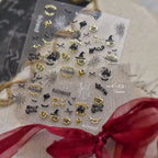 5D Gold Halloween Nail Stickers | Spooky Pumpkin Decals MS872