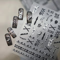 5D Goth Punk Nail Decals | Creepy Bunny & Corset Stickers - M1221
