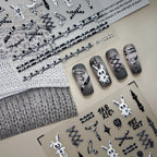5D Goth Punk Nail Decals | Creepy Bunny & Corset Stickers - M1221