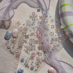 5D Holographic Nail Stickers – Stars, Moons & Floral Medallion Decals MS819