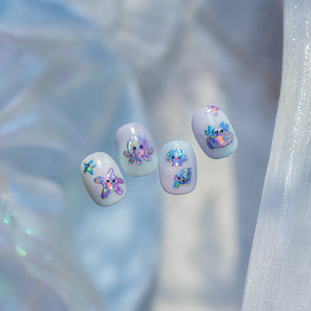 5D Ocean Animal Nail Stickers – Cute Holographic Sea Creatures to5148