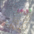 5D Chrome Heart Star Nail Stickers | Y2K Cyber Liquid Metal Decals