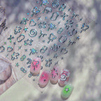 5D Chrome Heart Star Nail Stickers | Y2K Cyber Liquid Metal Decals