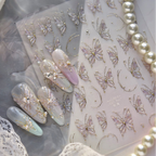 5D Aurora Butterfly Nail Stickers - Holographic Flower Jelly Decals