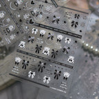 5D Black Bow & Bear Christmas Nail Stickers 5466