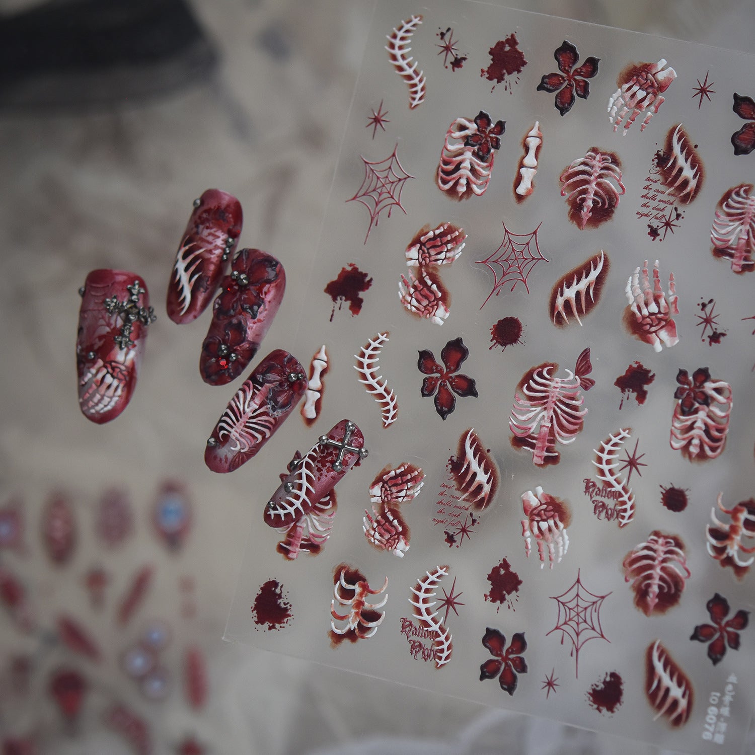 5D Bloody Eyeball Horror Nail Stickers | Creepy Goth Decals For Halloween