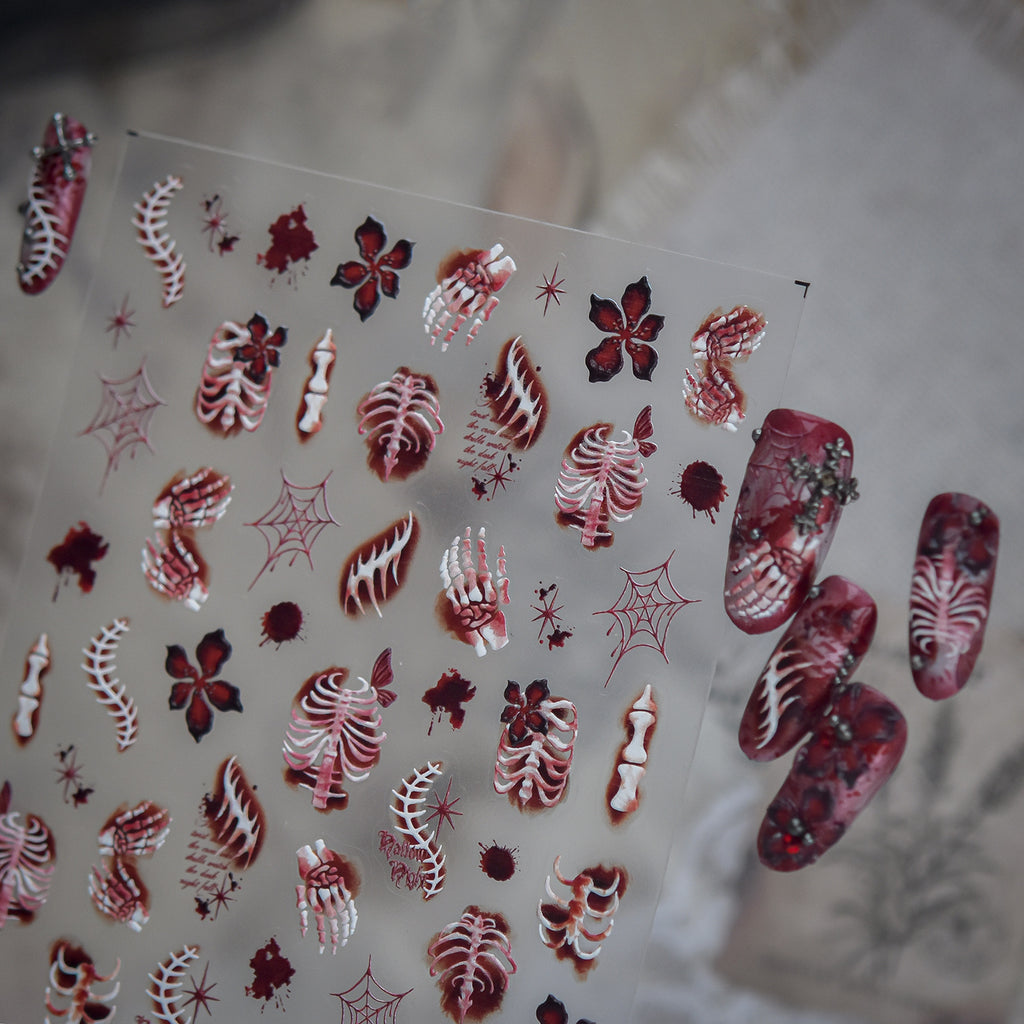 5D Bloody Eyeball Horror Nail Stickers | Creepy Goth Decals For Halloween
