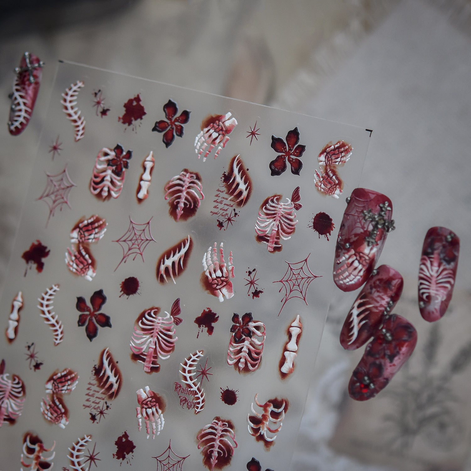 5D Bloody Eyeball Horror Nail Stickers | Creepy Goth Decals For Halloween
