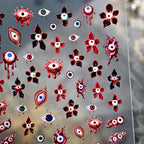 5D Bloody Eyeball Horror Nail Stickers | Creepy Goth Decals For Halloween