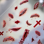 5D Bloody Eyeball Horror Nail Stickers | Creepy Goth Decals For Halloween