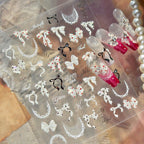 5D Bow Nail Stickers - Coquette Ribbon Embossed Nail Art Decals