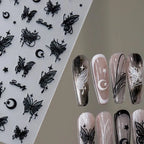 5D Butterfly Nail Art Stickers Adhesive Sliders Moon Stars Butterfly Sticker Decals TS3376