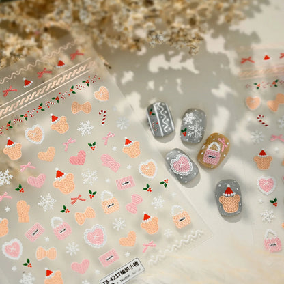 5D Christmas Knit Sweater Nail Stickers TS4217