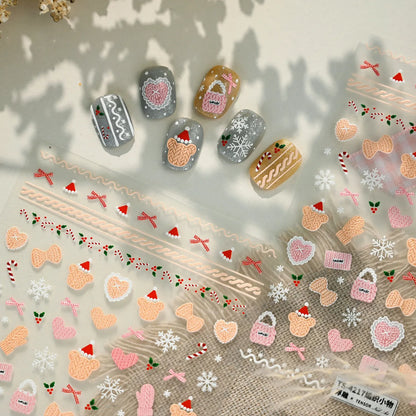 5D Christmas Knit Sweater Nail Stickers TS4217