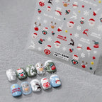 5D Christmas Nail Art Stickers Santa Claus Xmas Deer Adhesive Sticker Decals TS3256