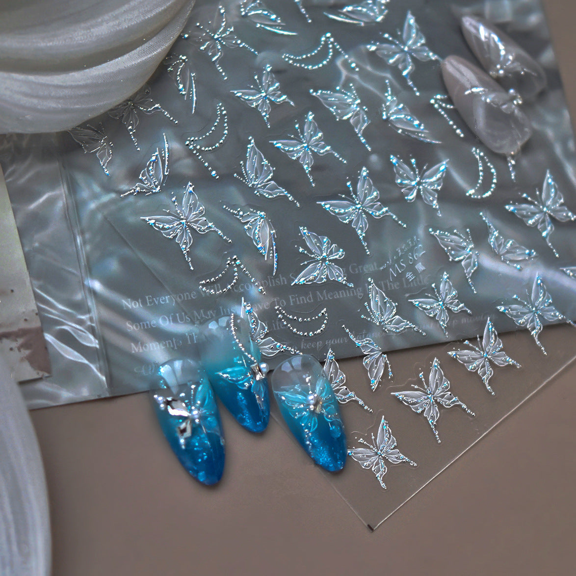 5D Chrome Butterfly Nail Stickers MS862
