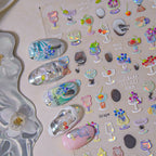 5D Cocktail Nail Stickers – Fruit Wine & Goblet Design Decals 