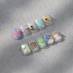 5D Colorful Lace Nail Art Stickers Adhesive Slider Candy Colors Grid Sticker Decals TS3477