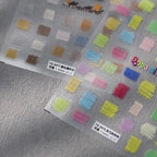 5D Colorful Lace Nail Art Stickers Adhesive Slider Candy Colors Grid Sticker Decals TS3477