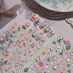 5D Cute Christmas Nail Stickers | Santa, Snowman, Snowflake & Gingerbread Decals 5222