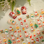5D Embossed Christmas Santa & Snowman Nail Stickers Decals 4243