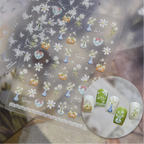 5D Embossed Daisy Nail Stickers - Cute Spring Floral Decals 5609