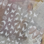5D Embossed Daisy Nail Stickers - Cute Spring Floral Decals 5609