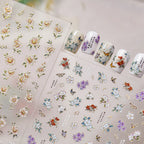 5D Embossed Floral & Butterfly Nail Stickers 5619