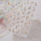 5D Embossed Floral & Butterfly Nail Stickers 5619