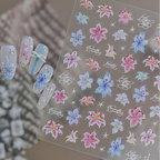 5D Embossed Lily & Lace Nail Art Stickers