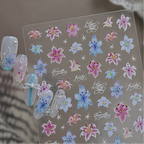 5D Embossed Lily & Lace Nail Art Stickers