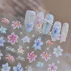 5D Embossed Lily & Lace Nail Art Stickers
