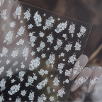 5D Embossed White Floral & Lace Nail Stickers - Wedding Art 5482
