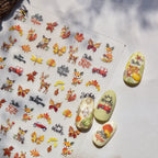 5D Fall Pumpkin Nail Stickers | Cozy Autumn & Thanksgiving Embossed Nail Decals 5195