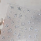 5D Flower Leaf Nail Art Stickers Adhesive Slider Lace Flower Sticker Decals TS3482