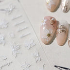 5D Flower Leaf Nail Art Stickers Adhesive Slider Lace Flower Sticker Decals TS3482