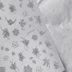 5D Flower With Pearl Nail Art Stickers White Floral Leaf Adhesive Slider Sticker Decals TS3457