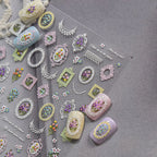 5D Frame Nail Stickers | Victorian Floral & Lace Decals for Coquette Nails