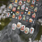 5D Gingerbread House Nail Stickers - Christmas Tree Snowman Bow Holiday Decals