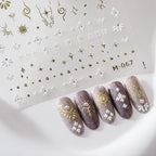 5D Gold Celestial Nail Stickers | Mystical Sun, Moon & Witchy Nail Art Decals M067