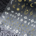 5D Gold Celestial Nail Stickers | Mystical Sun, Moon & Witchy Nail Art Decals M067