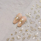 5D Gold White Totem Embossed Nail Stickers MS475