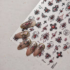5D Gothic Nail Stickers | 3D Spider, Snake & Cross Decals for Halloween Nail Art 4304